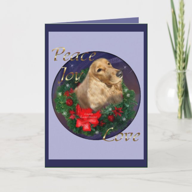 English Cocker Spaniel Christmas Gifts Holiday Card (Front)