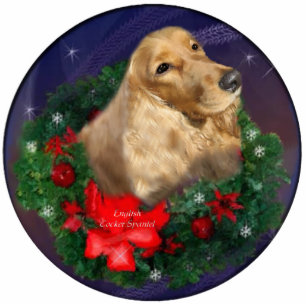 English Cocker Spaniel Christmas Gifts Ornament Photo Sculpture Decoration