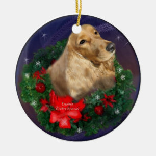 English Cocker Spaniel Christmas Ornament