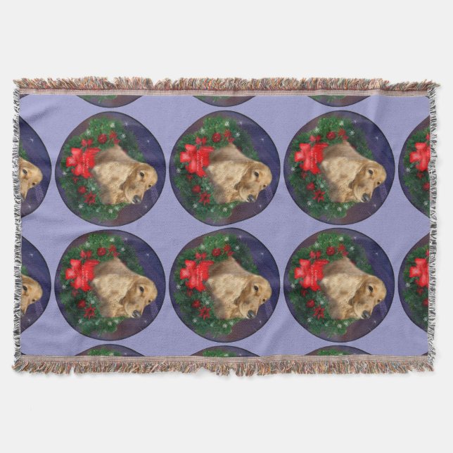 English Cocker Spaniel Christmas Throw Blanket (Front)