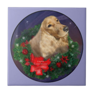 English Cocker Spaniel Christmas Tile