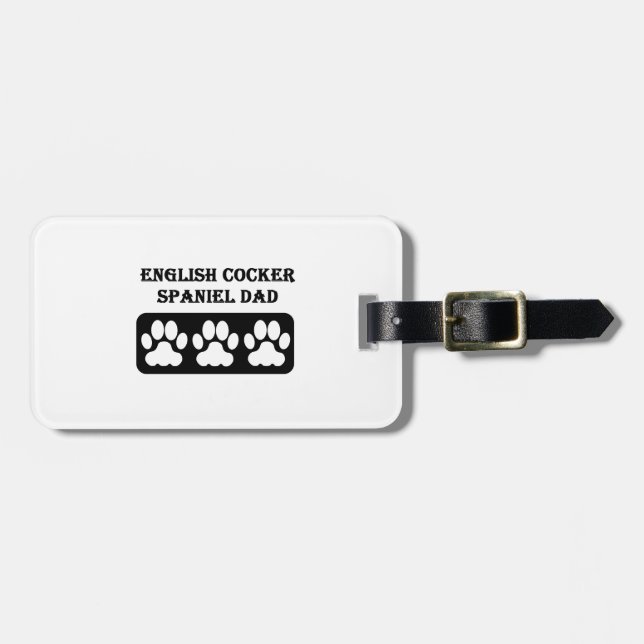 English Cocker Spaniel Dad Luggage Tag (Front Horizontal)