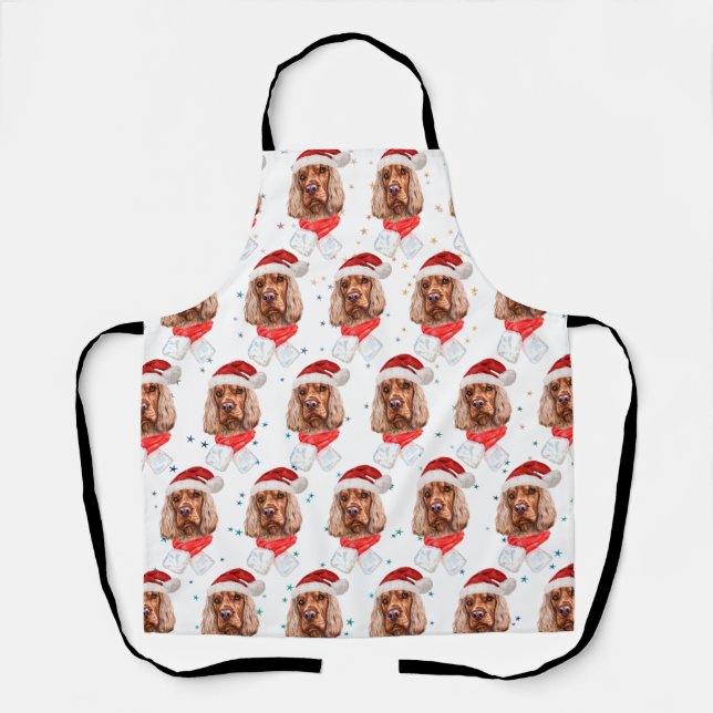 English Cocker Spaniel Dog Breed Christmas Apron (Front)
