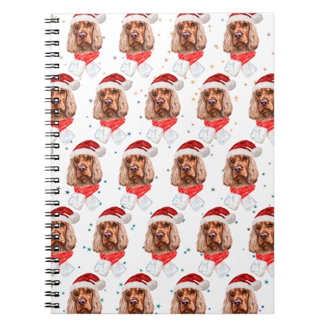 English Cocker Spaniel Dog Breed Christmas Notebook (Front)