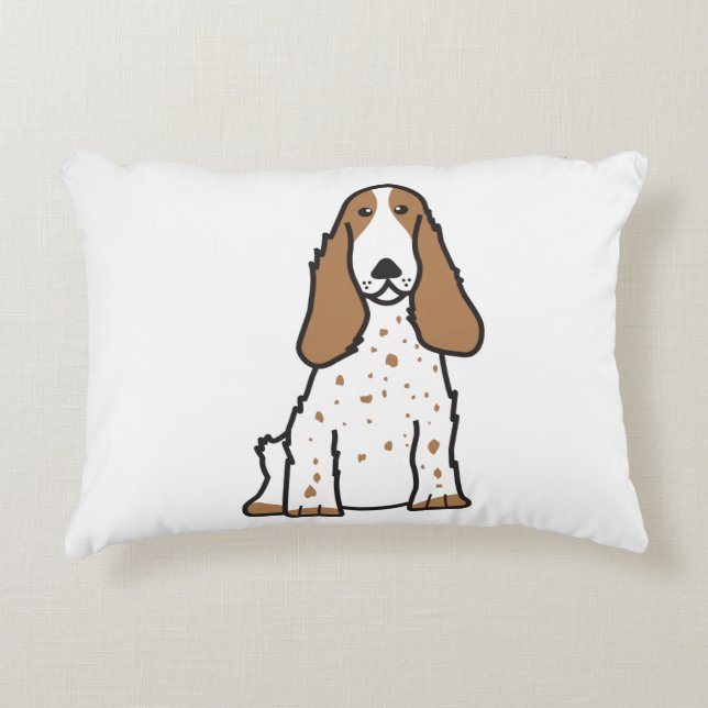English Cocker Spaniel Dog Cartoon Decorative Cushion (Front)