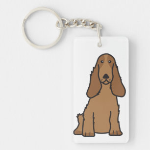 English Cocker Spaniel Dog Cartoon Key Ring