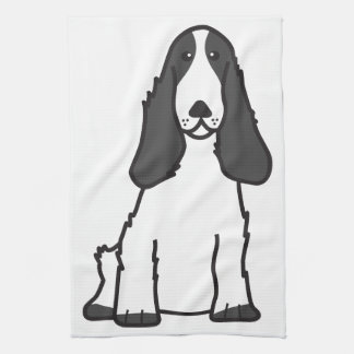 English Cocker Spaniel Dog Cartoon Tea Towel