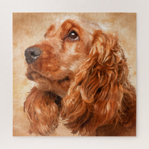 English Cocker Spaniel Dog Digital Art Jigsaw Puzzle