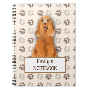 English Cocker Spaniel dog footprint customizable Notebook