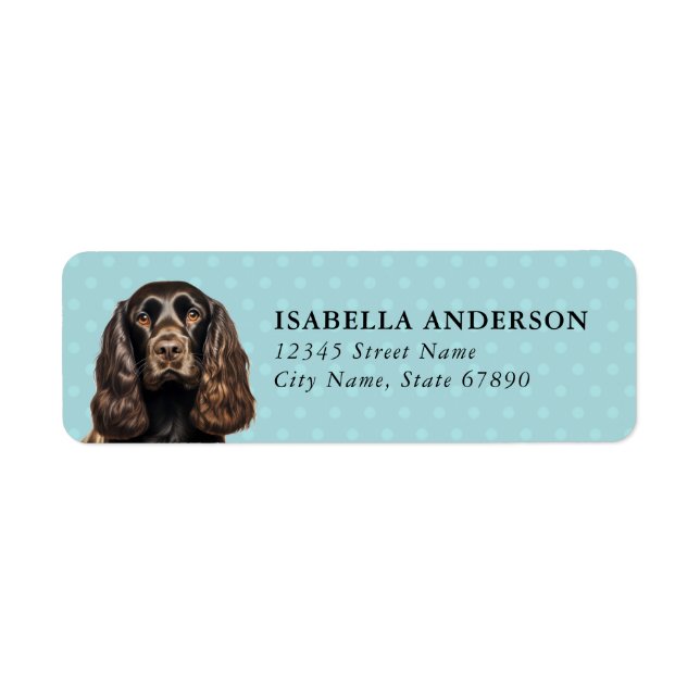 English Cocker Spaniel Dog Return Address Labels (Front)