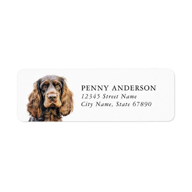 English Cocker Spaniel Dog Return Address Labels (Front)