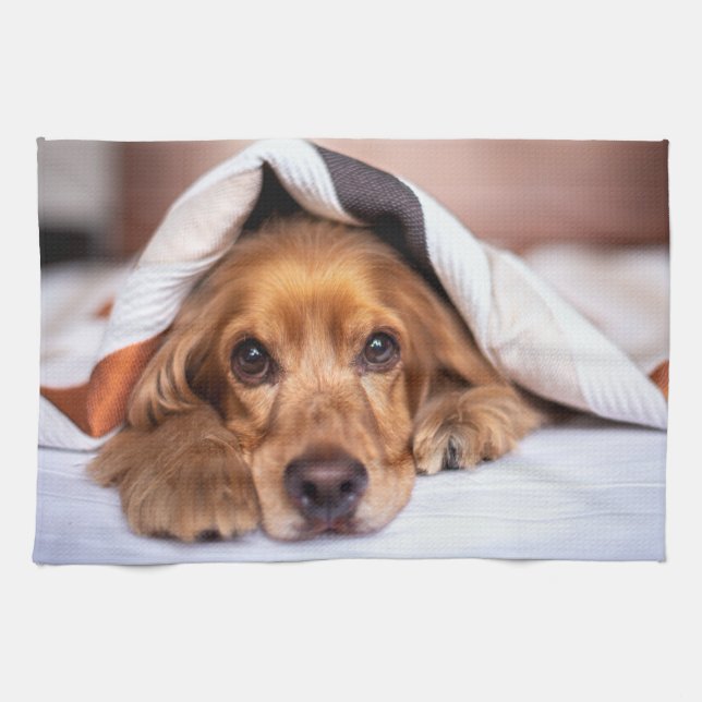 English Cocker Spaniel Dog Tea Towel (Horizontal)