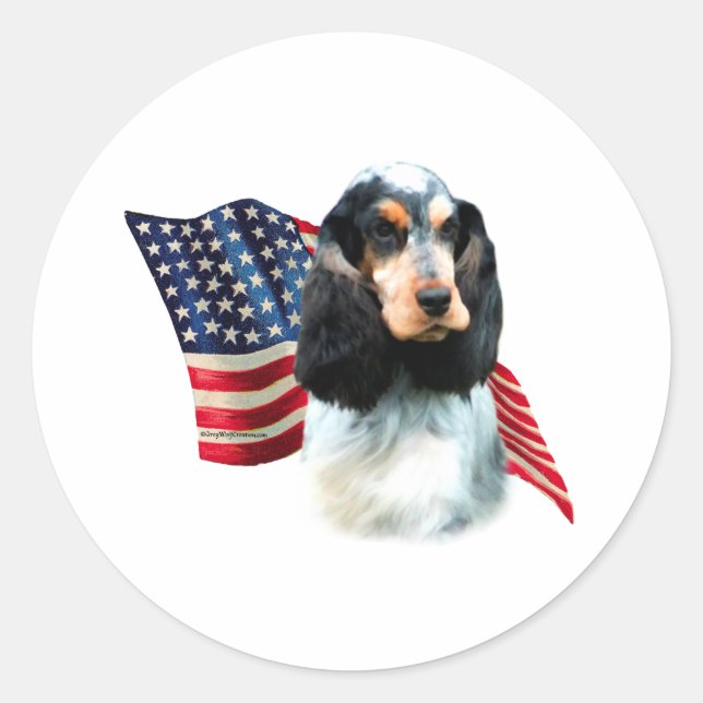 English Cocker Spaniel Flag Classic Round Sticker (Front)