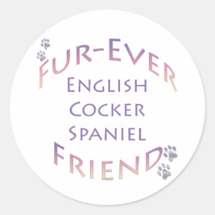 English Cocker Spaniel Furever Classic Round Sticker