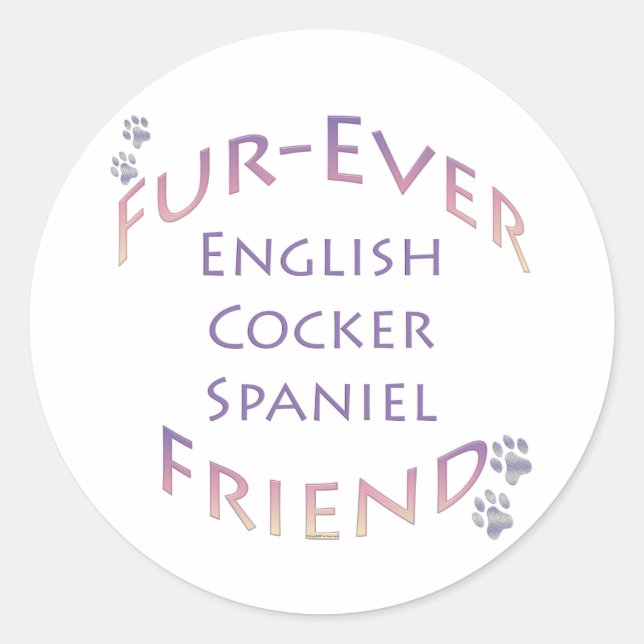 English Cocker Spaniel Furever Classic Round Sticker (Front)