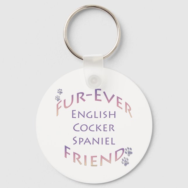 English Cocker Spaniel Furever Key Ring (Front)