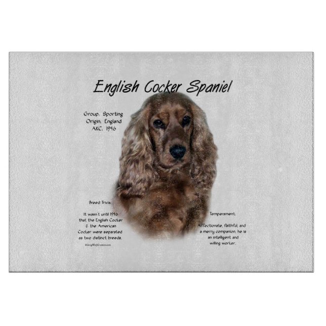 English Cocker Spaniel (liver) History Design Cutting Board (Front)
