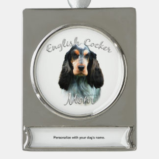 English Cocker Spaniel Mum 2 Silver Plated Banner Ornament