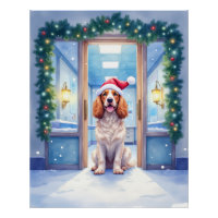 English Cocker Spaniel Nurse Station Santa Hat