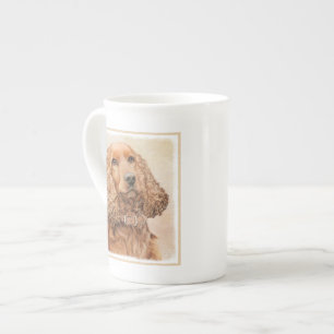 English Cocker Spaniel Painting - Original Dog Art Bone China Mug
