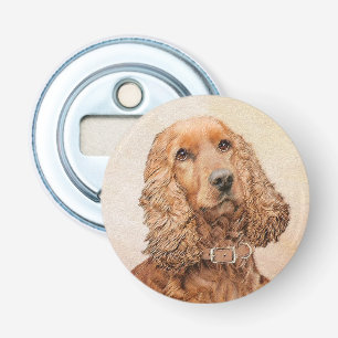 English Cocker Spaniel Painting - Original Dog Art Bottle Opener