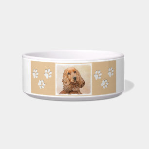 English Cocker Spaniel Painting - Original Dog Art Bowl