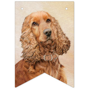 English Cocker Spaniel Painting - Original Dog Art Bunting