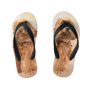English Cocker Spaniel Painting - Original Dog Art Kid's Flip Flops