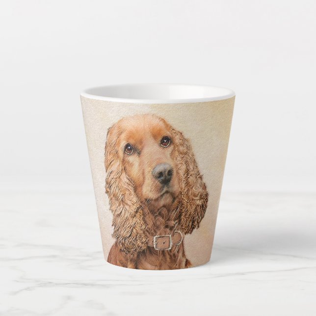 English Cocker Spaniel Painting - Original Dog Art Latte Mug (Front)