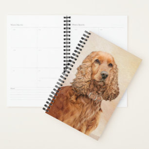 English Cocker Spaniel Painting - Original Dog Art Planner