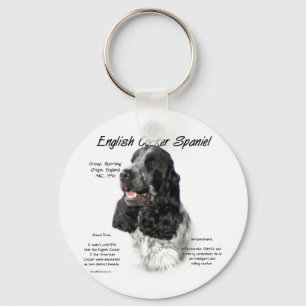 English Cocker Spaniel (parti) History Design Key Ring