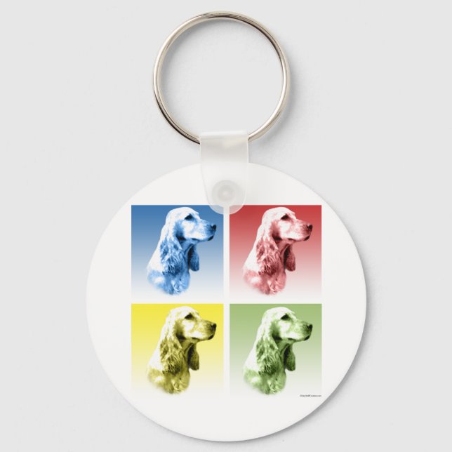 English Cocker Spaniel Pop Key Ring (Front)