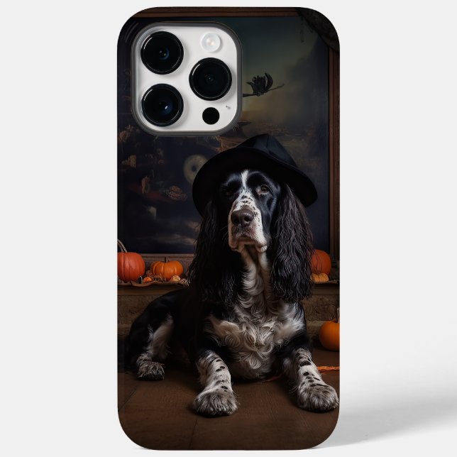 English Cocker Spaniel Pumpkins Halloween Scary  Case-Mate iPhone Case (Back)