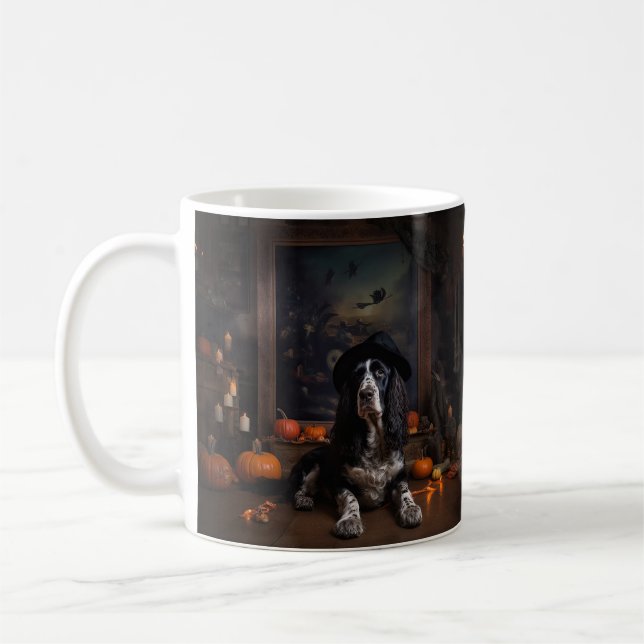 English Cocker Spaniel Pumpkins Halloween Scary  Coffee Mug (Left)