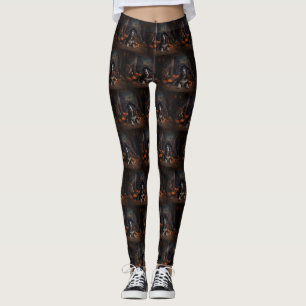 English Cocker Spaniel Pumpkins Halloween Scary Leggings