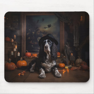 English Cocker Spaniel Pumpkins Halloween Scary Mouse Mat