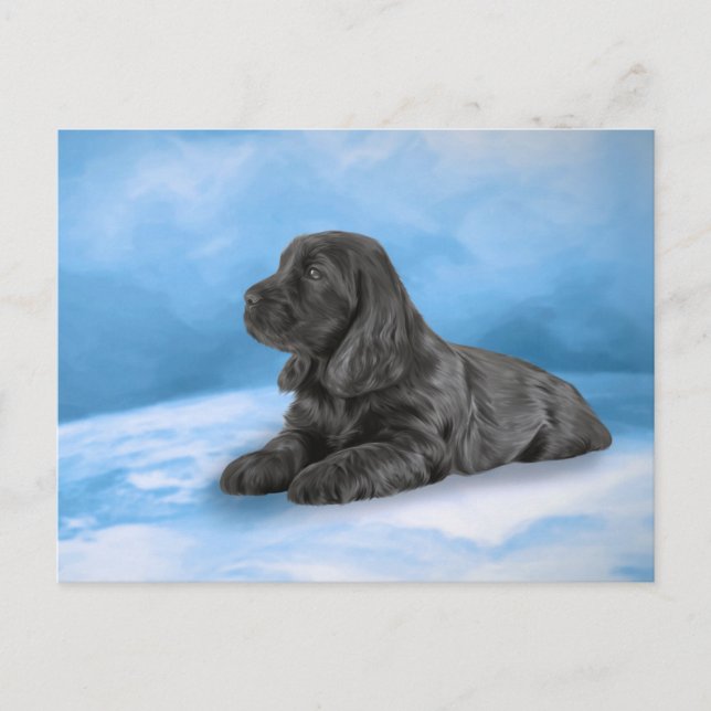 English Cocker Spaniel puppy Invitation Postcard (Front)