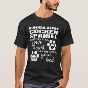 English Cocker Spaniel Quote Dog Paw Print T-Shirt