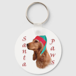 English Cocker Spaniel (red) Santa Paws Key Ring