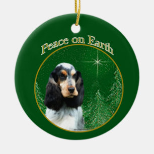 English Cocker Spaniel (roan) Peace Ceramic Tree Decoration