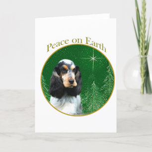 English Cocker Spaniel (roan) Peace Holiday Card