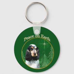 English Cocker Spaniel (roan) Peace Key Ring