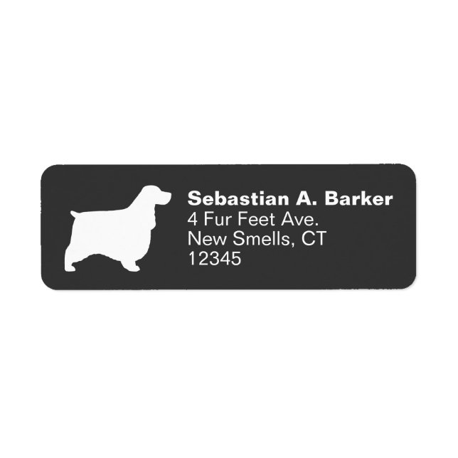 English Cocker Spaniel Silhouette Return Address (Front)