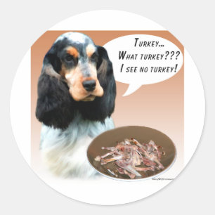 English Cocker Spaniel Turkey Classic Round Sticker