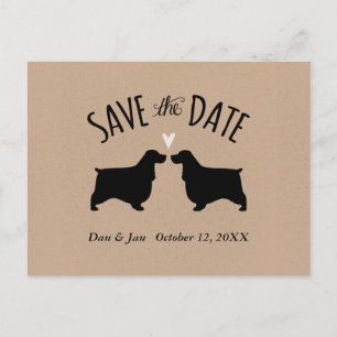 English Cocker Spaniels Wedding Save the Date Announcement Postcard