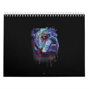 English Colourful Bulldog Gift A English Bulldog Calendar