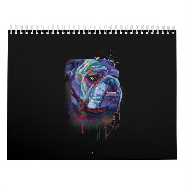 English Colourful Bulldog Gift A English Bulldog Calendar (Cover)