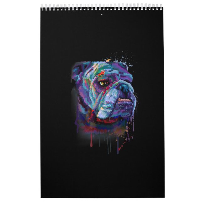 English Colourful Bulldog Gift A English Bulldog Calendar (Cover)