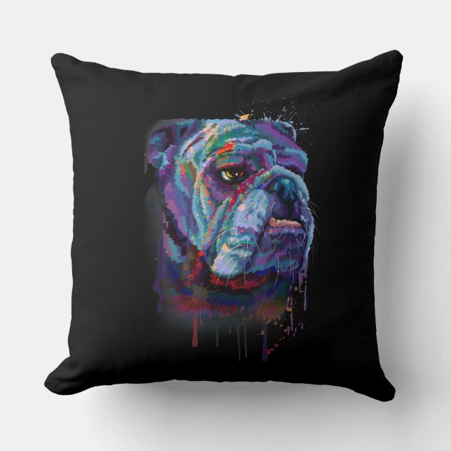 English Colourful Bulldog Gift A English Bulldog Cushion (Front)