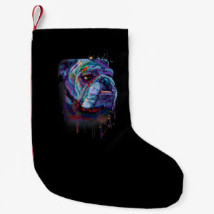 English Colourful Bulldog Gift A English Bulldog Small Christmas Stocking